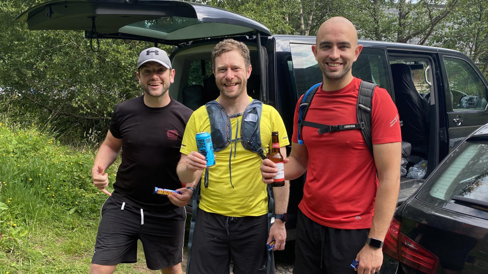 Three Peaks Challenge: beer at the finish line