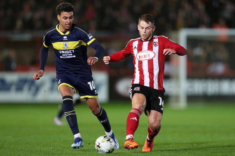 Harry Kite in action for Exeter City -Credit:Ryan Hiscott/Getty Images