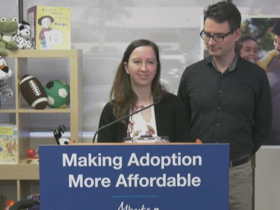 Jenna Hoff and her husband Eric have adopted four children from government care. (Trevor Wilson/CBC - image credit)