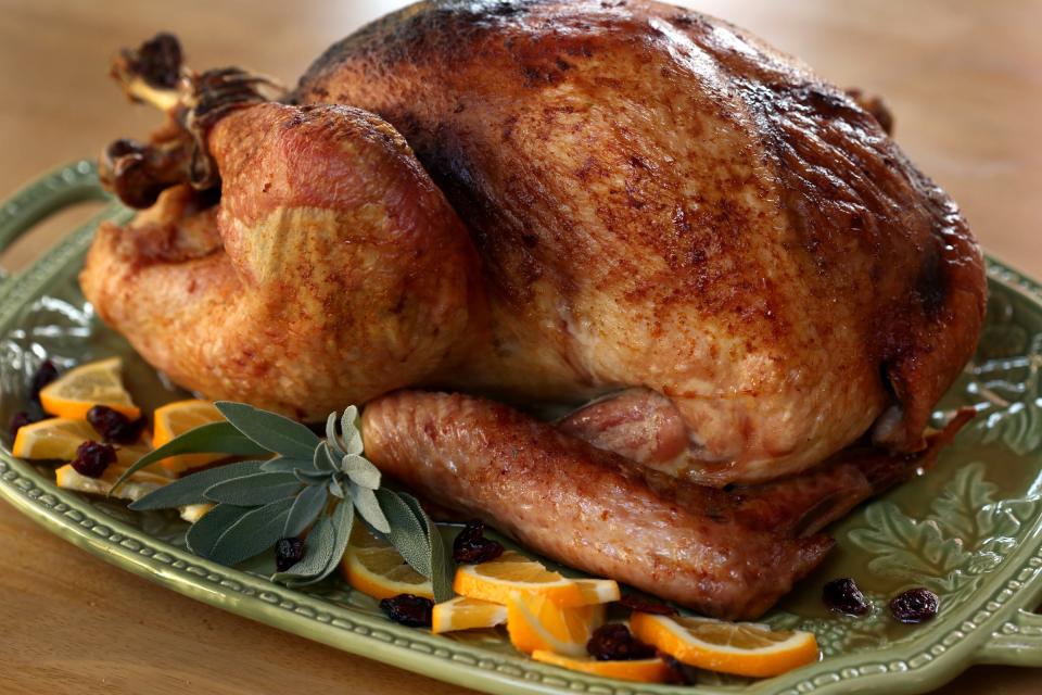 Orange juice brined turkey.