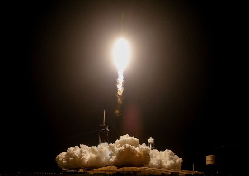 FILE PHOTO: A Falcon 9 rocket lifts off on NASA's SpaceX Crew-7 mission