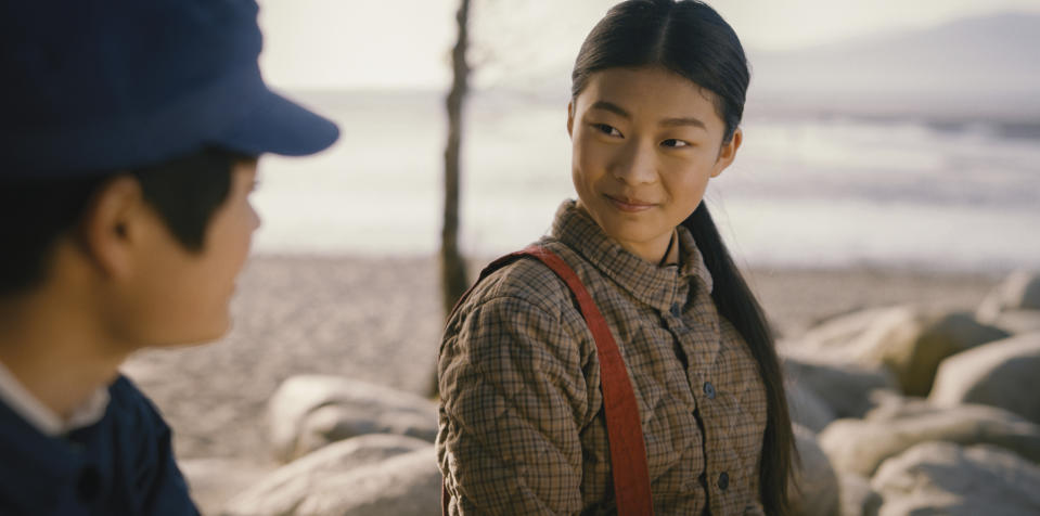 This image released by Angel Studios shows Ben Wang, left, and Sara Ye in a scene from "Sight." (Angel Studios via AP)