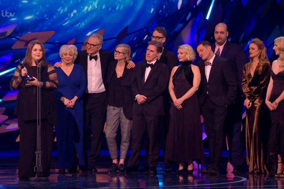 Winners: Jones and the cast of Gavin and Stacey (ITV)