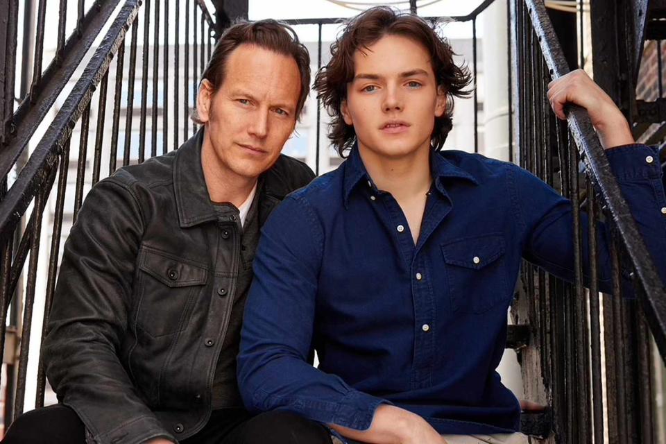 <p>Lynda Churilla exclusively for DT Model Management</p> Actor Patrick Wilson poses with 17-year-old son Kal who just signed his first modeling contract.