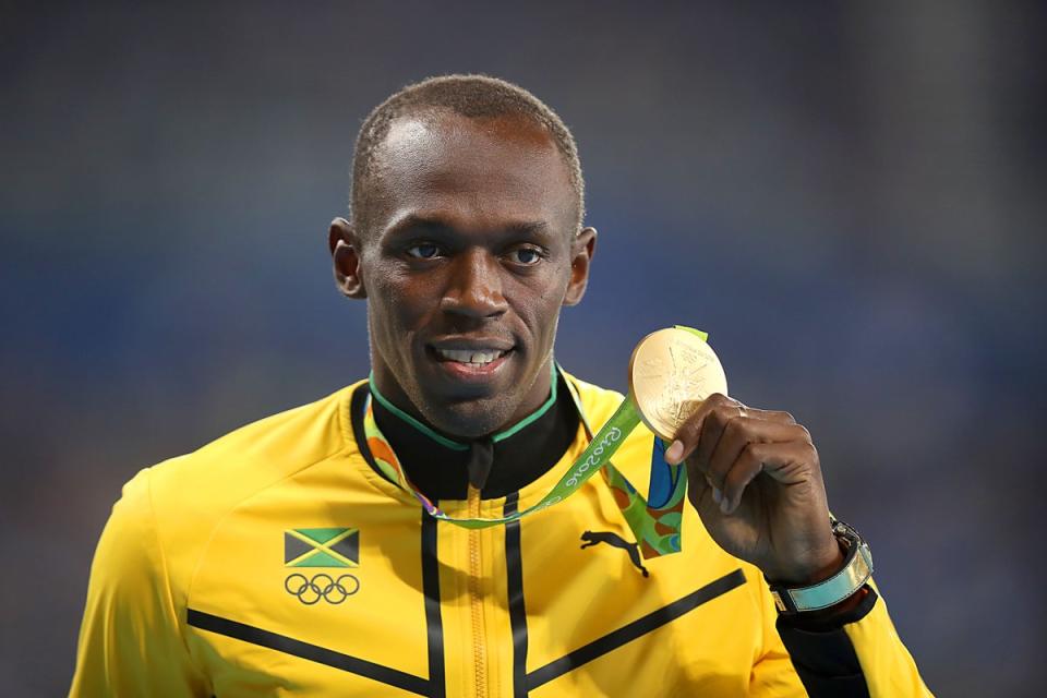 Usain Bolt receives the 100m gold medal at the 2016 Rio Olympics (Mike Egerton/PA) (PA Archive)