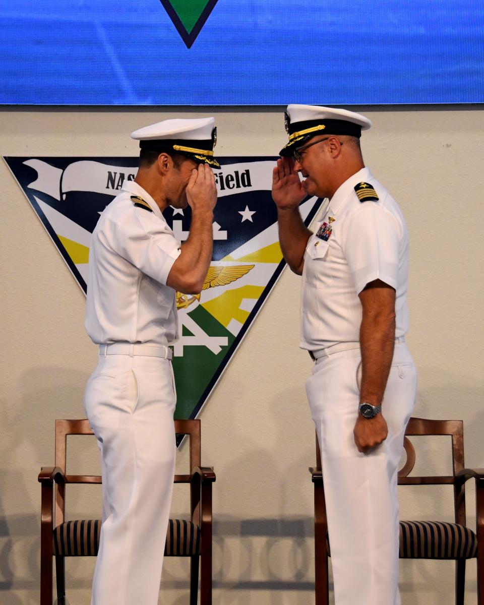 Capt. Ted Elkins, U.S. Navy, relieved Capt. Paul N. Flores as the 44th commanding officer of Naval Air Station Whiting Field in a ceremony onboard the installation on July 12, 2024. Elkins' most recent assignment was in Norfolk, Virginia, serving as the Director of Force Protection, U.S. Fleet Forces Command.