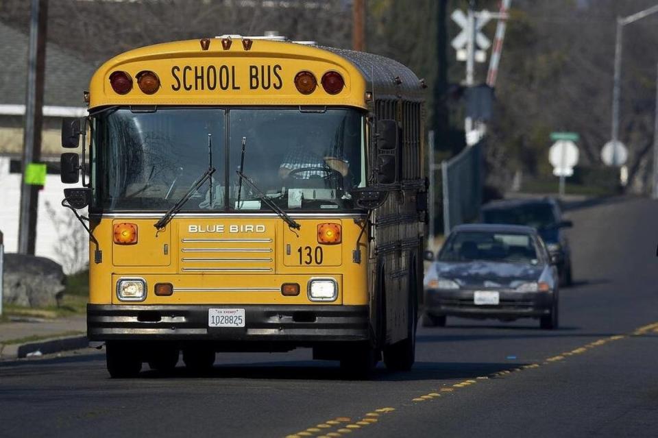 The Sanger Unified School Board voted last month to add bus service for about 600 students in fourth to sixth grade. Providing additional access for those students, which comes through funding from California’s Transportation Reimbursement Program, won’t restore the stops cut at the beginning of the school year. (file photo) Andrew Kuhn