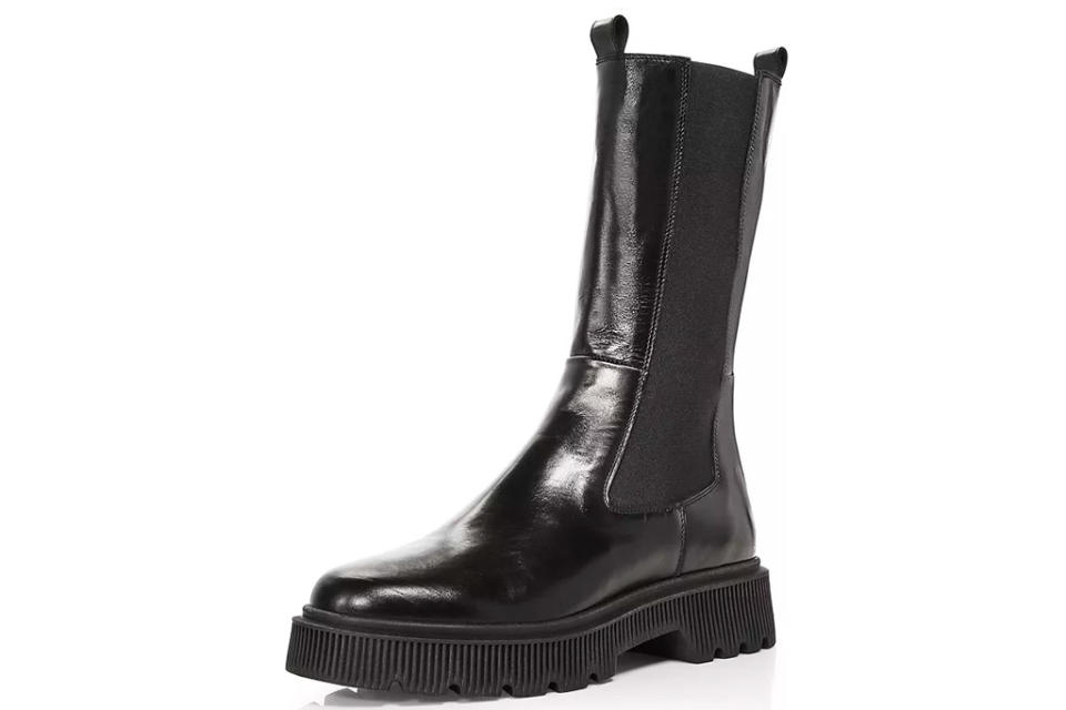 black boots, leather, chunky, kurt geiger london