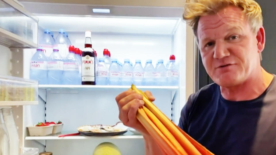 Gordon Ramsay fridge filled with bottled water