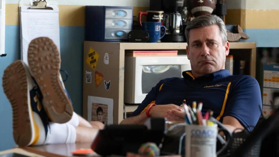 Jon Hamm as Coach Carr in “Mean Girls” (2024) (Paramount Pictures)