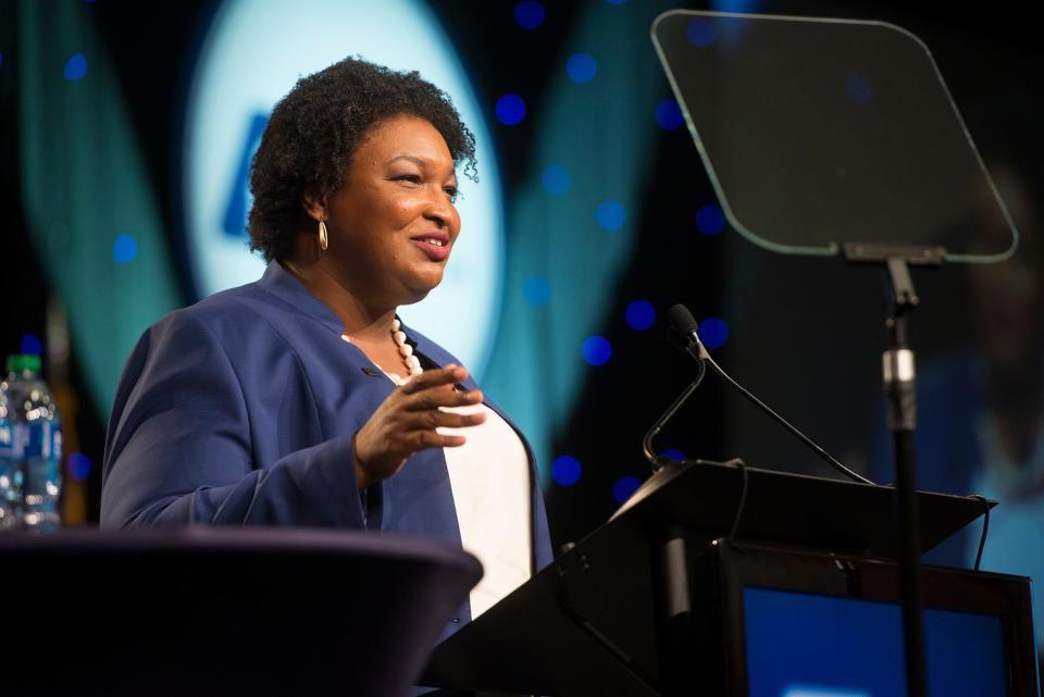 Democratic gubernatorial candidate Stacey Abrams speaks at the Georgia Municipal Association's conference at the Savannah Convention Center in this file photo.