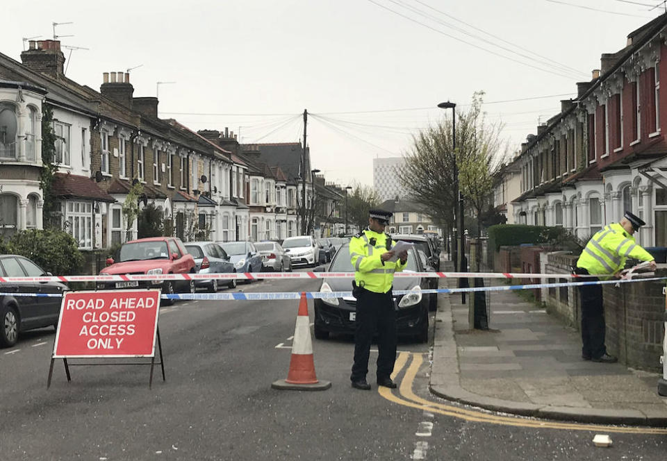 Police activity near the scene on Fairfield Road, Enfield, where a man was stabbed on Tuesday morning (Picture: PA)