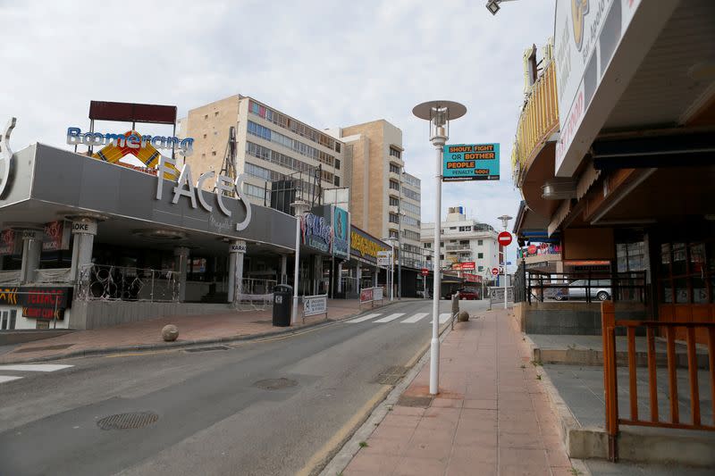 General view of the Punta Ballena street in Magaluf during the coronavirus disease (COVID-19) outbreak in Mallorca