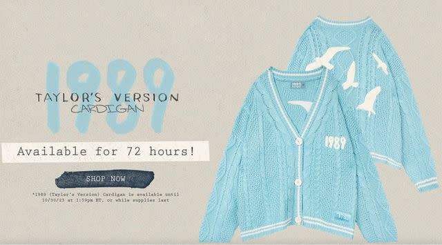 Taylor Swift Releases Limited Edition Cardigan in Honor of '1989 (Taylor's  Version)