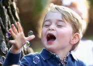 <p>Nothing brings the young royal joy quite like blowing bubbles.</p>