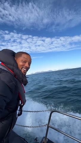 <p>Will Smith Instagram</p> The actor appeared in happy spirits in a video clip as he sailed on a boat