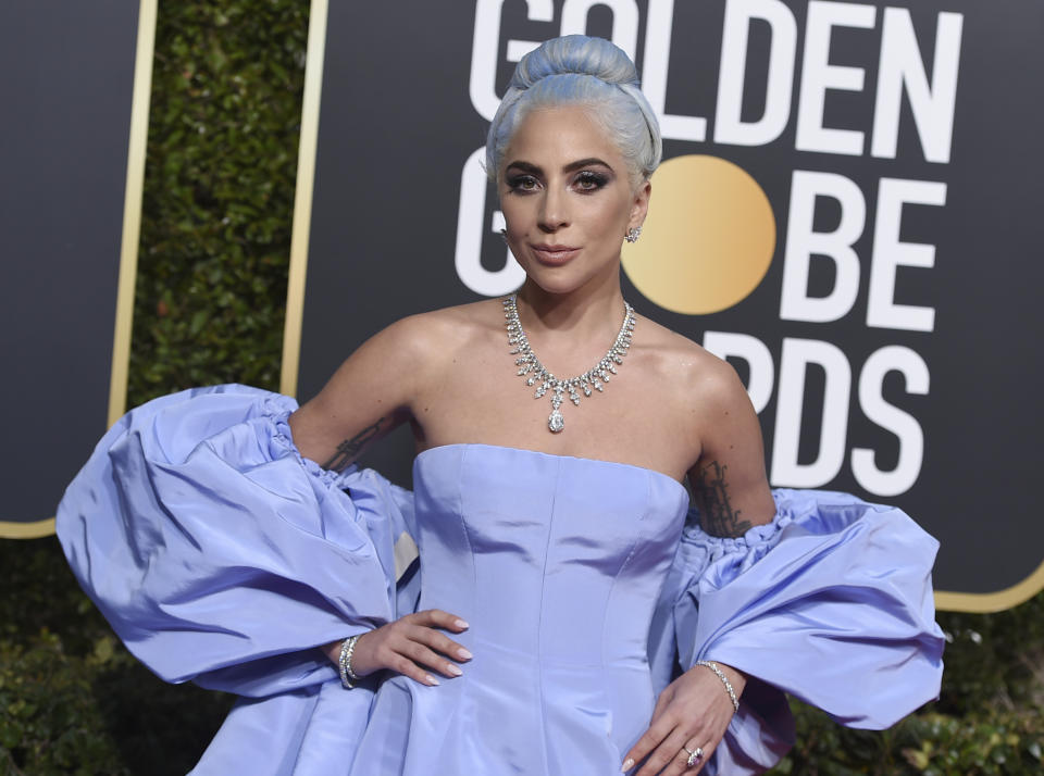 Lady Gaga arrives at the 76th annual Golden Globe Awards at the Beverly Hilton Hotel on Sunday, Jan. 6, 2019, in Beverly Hills, Calif. (Photo by Jordan Strauss/Invision/AP)