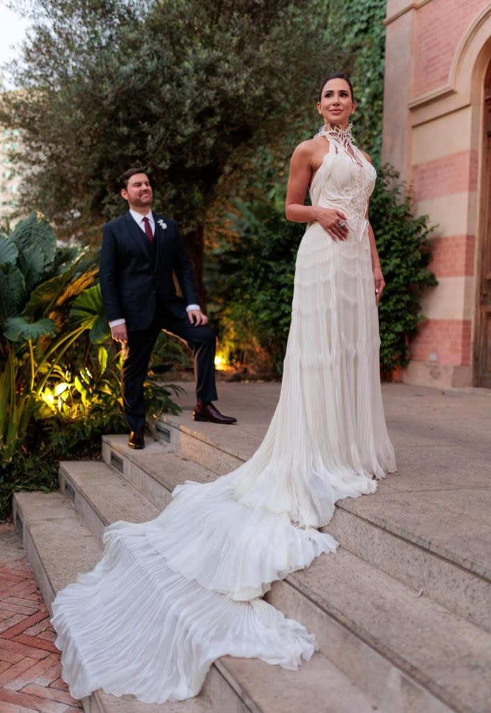 Pavani’s now-husband, Roberto Toscano, first introduced the bride to van Herpen’s work a few years ago — and Pavani’s been smitten ever since. Courtesy of EUKAWEDDINGS