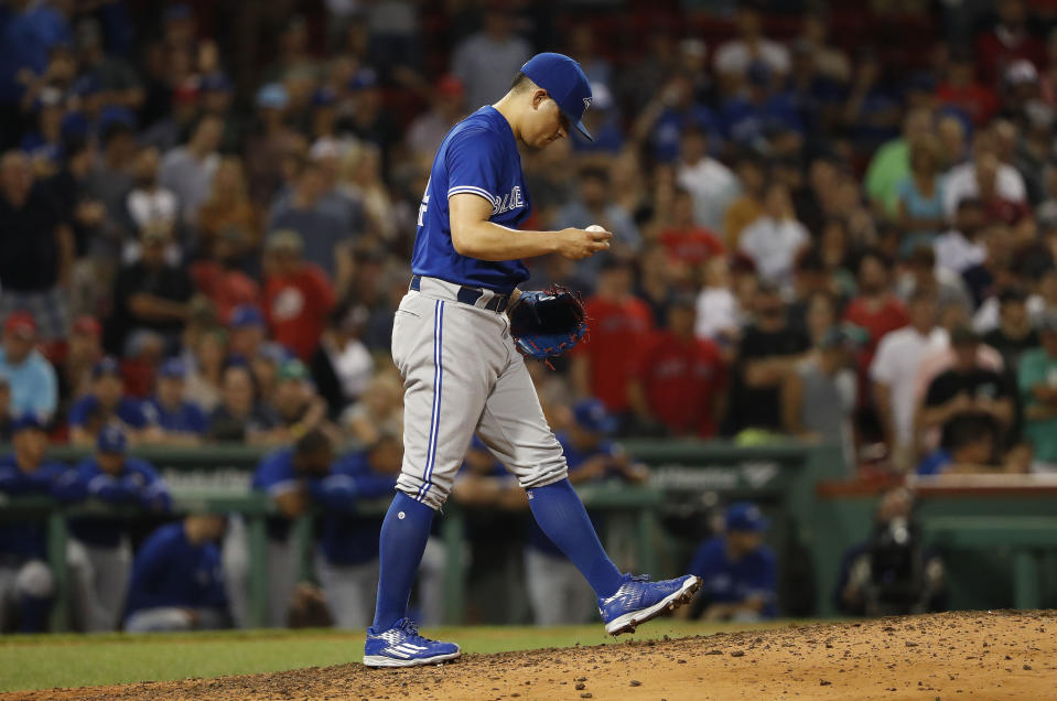 Toronto Blue Jays relief pitcher Roberto Osuna has been scuffling significantly in recent months, but it’s nothing the club should lose sleep over. (Winslow Townson/AP)