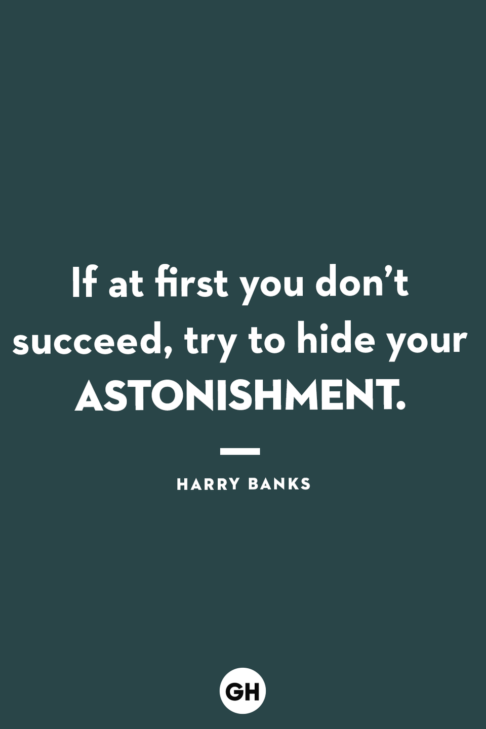 <p>If at first you don’t succeed, try to hide your astonishment.</p>