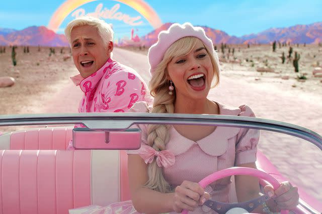 <p>Warner Bros.</p> Ryan Gosling and Margot Robbie in <em>Barbie</em> (2023)