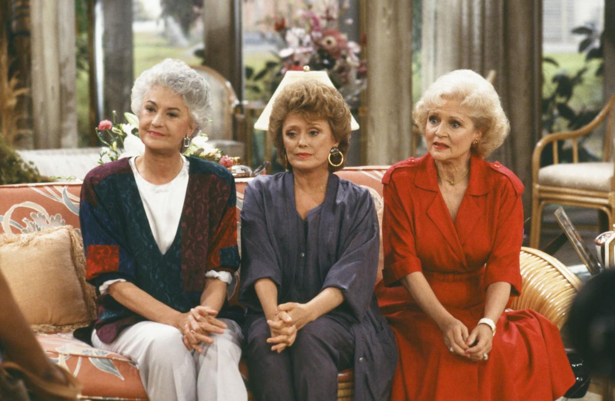 THE GOLDEN GIRLS -- Pictured: (l-r) Bea Arthur as Dorothy Petrillo-Zbornak, Rue McClanahan as Blanche Devereaux,  Betty White as Rose Nylund -- Photo by: NBC/NBCU Photo Bank