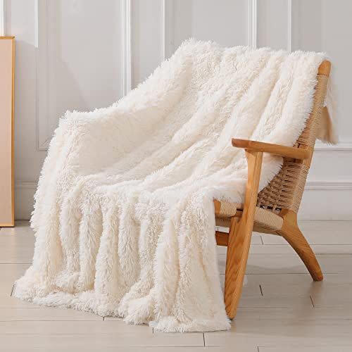 1) Fuzzy Faux Fur Throw Blanket