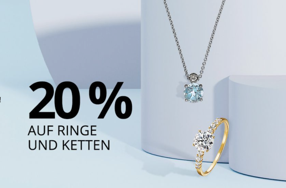 Bei Christ gibt es viele Ringe und Ketten derzeit 20% reduziert (Bild: Christ).