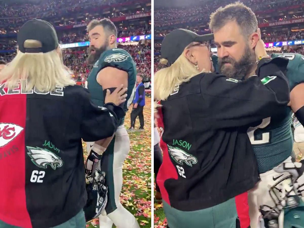 Jason and Travis Kelce's mother surprises sons with homemade gift during Super  Bowl Opening Night