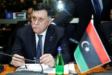 Faiez Mustafa Serraj, President of the Presidency Council of the Government of National Accord of Libya, attends a meeting in Rome, Italy March 20, 2017. REUTERS/Remo Casilli