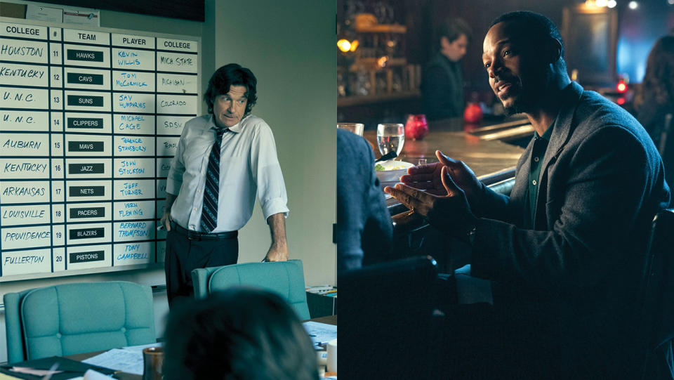 The cast of Amazon’s Air, from left: , Jason Bateman as Rob Strasser and Marlon Wayans as George Raveling.