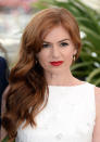 Celebrities wearing red lipstick: Isla Fisher dazzled in Cannes.<br><br>[Rex]