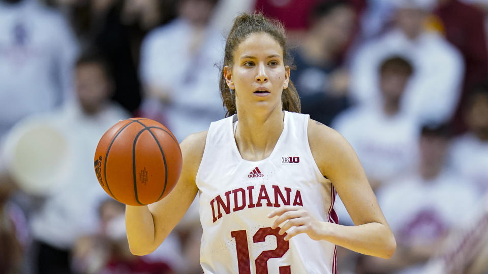 Indiana guard Yarden Garzon set an Indiana record for most 3s made by a freshman with 70 last season. (AP Photo/Michael Conroy)