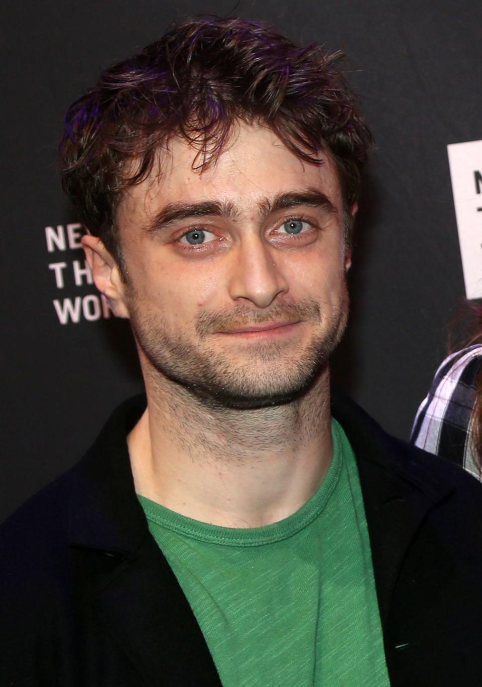 new york, new york december 11 daniel radcliffe poses at the opening night of the new york theatre workshop production of the musical merrily we roll along at the new york theatre workshop theater on december 11, 2022 in new york city photo by bruce glikaswireimage