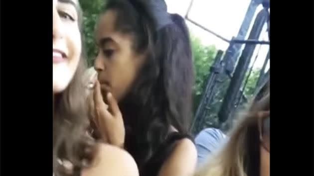 Malia allegedly smoking weed. Source: YouTube.