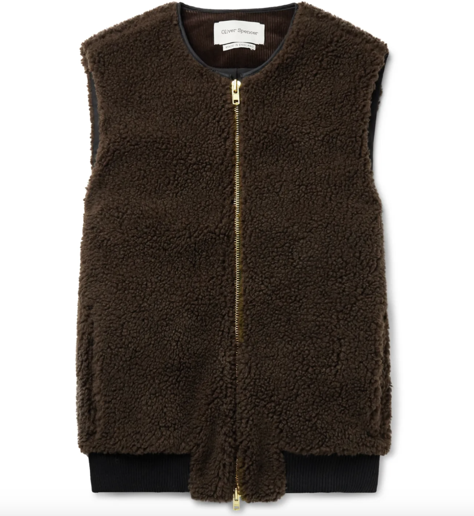 Huston Corduroy-Trimmed Fleece Gilet