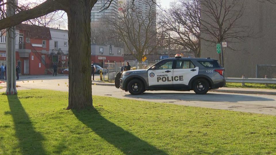 Toronto police responded to reports of a shooting near Lawrence Avenue West and Ralph Street around 4:50 p.m. Sunday, the force said in a post on social media.  (Prasanjeet Choudhury/CBC - image credit)