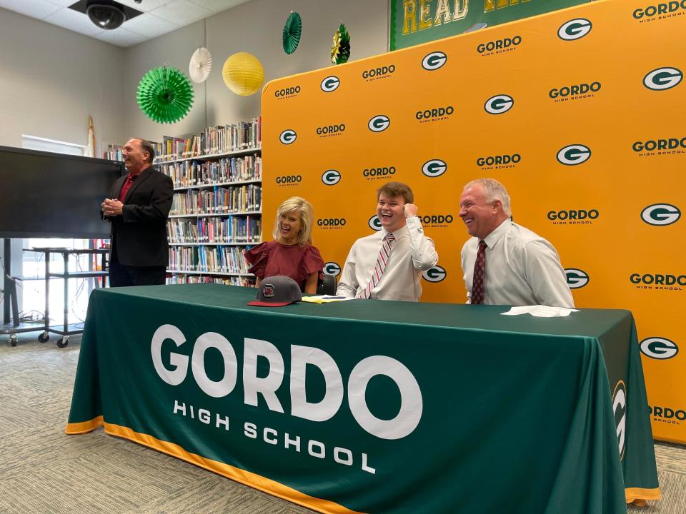 Gordo High School football quarterback and South Carolina class of 2022 commit Tanner Bailey at his signing day ceremony on Thursday, Jan. 27, 2022.