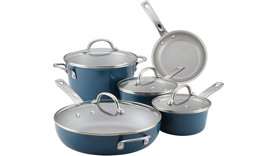 This nonstick cookware set has great reviews form buyers.