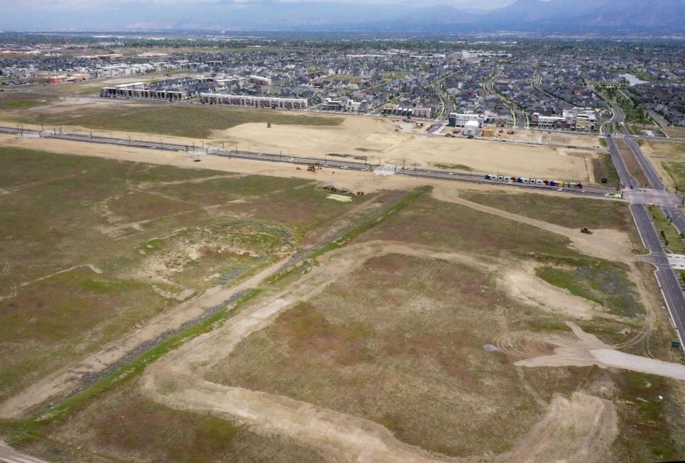 The site of the future Salt Lake Bees ballpark is pictured in South Jordan on Friday, June 2, 2023. The land west of the FrontRunner tracks will be the location of the ballpark. | Laura Seitz, Deseret News