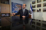 Nir Barkat, the mayor of Jerusalem, speaks during his interview with Reuters in his office at the Jerusalem Municipality April 24, 2017. Picture taken April 24, 2017. REUTERS/Ronen Zvulun