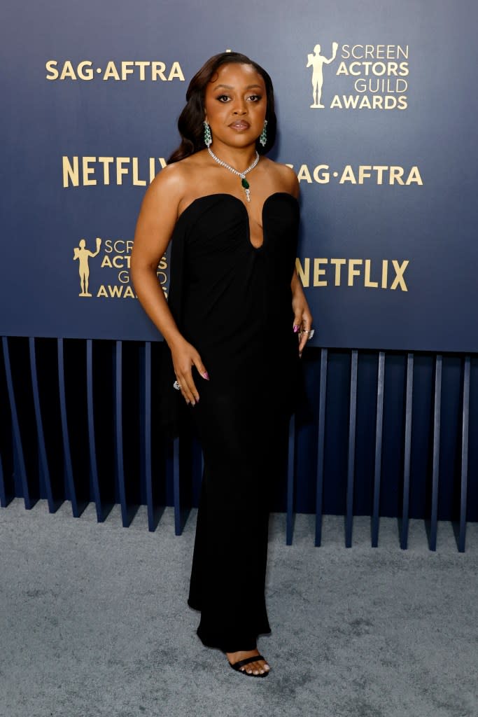 Quinta Brunson attends the 30th Annual Screen Actors Guild Awards at Shrine Auditorium and Expo Hall on February 24, 2024 in Los Angeles, California