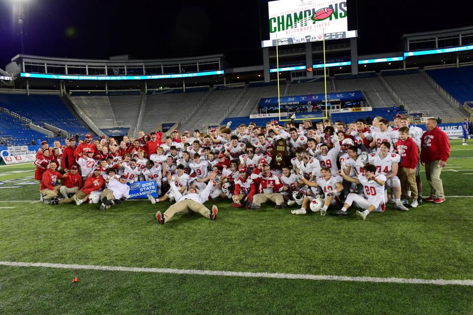 The Beechwood Tigers are the state champions of football at the 2021 KHSAA Class 2A state football championship, Dec. 3, 2021.