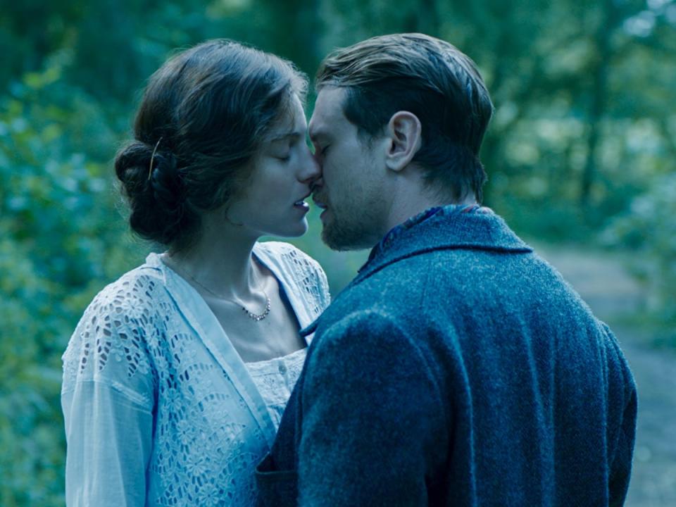 Jack O’Connell and Emma Corrin as Oliver Mellors and Lady Chatterley in Netflix’s ‘Lady Chatterley’s Lover’ (Courtesy of Netflix)