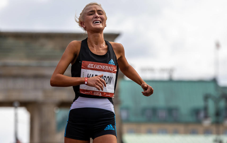  Berlin, 03.04.22, Leichtathletik, Generali Berliner Halbmarathon 2022. Samantha Harrison 