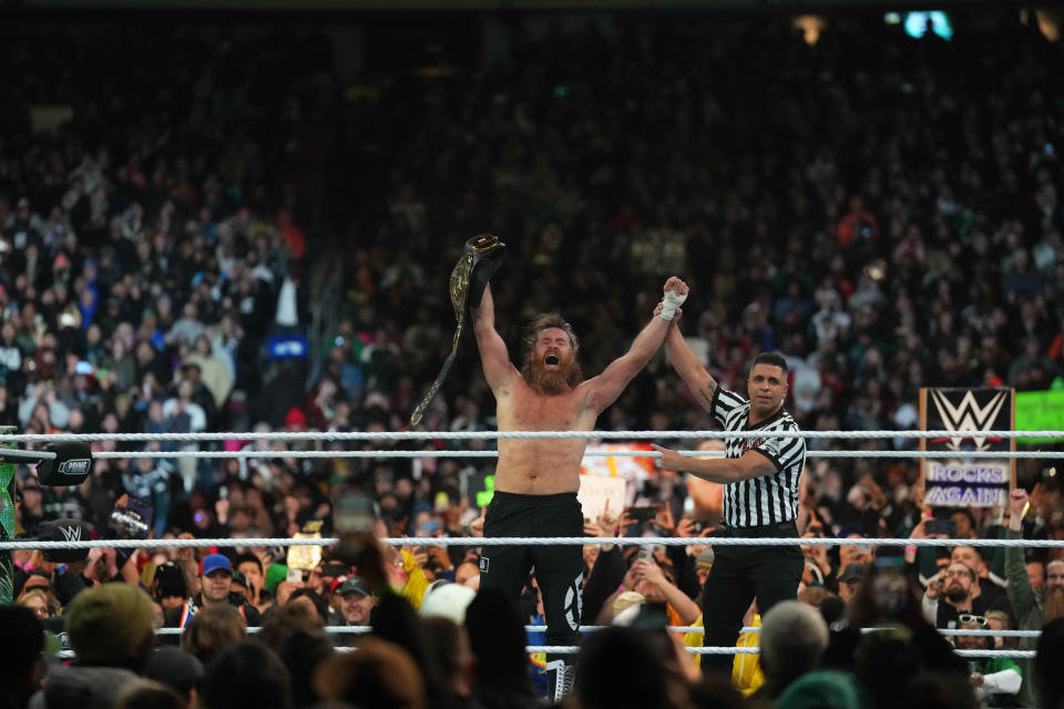 Intercontinental Championship match between GUNTHER and Sami Zayn during Wrestlemania XL Saturday at Lincoln Financial Field.