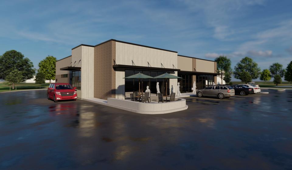 A rendering of what The Shoppes at Sturgeon Bay at State 42 and Duluth Avenue/County S in Sturgeon Bay, will look like when completed in spring 2023. It will be home to Door County's first standalone Starbucks coffee store, an AT&T store and a Door County Medical Center express clinic.