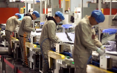 Factory workers in China