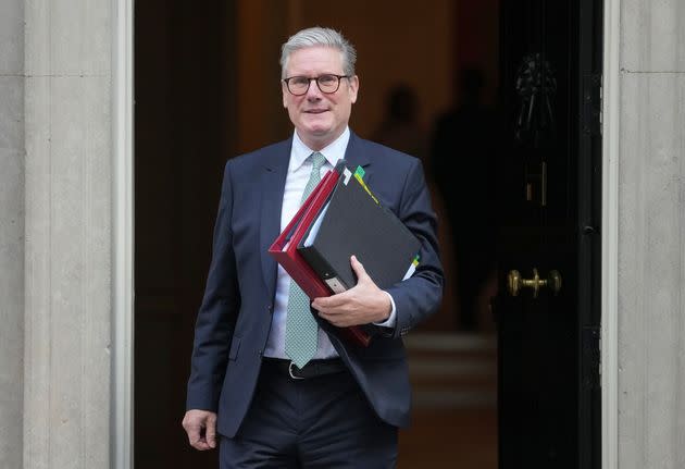 Keir Starmer heading to PMQs, where he was put on the spot by Rishi Sunak.