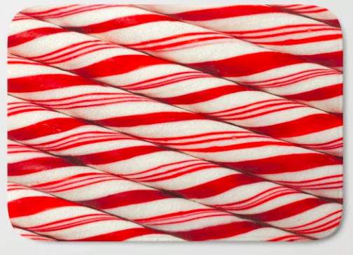 Candy Cane Pattern Bath Mat. (Photo: Society6)